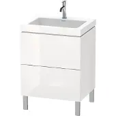 Duravit Waschtischunterbau L-CUBE m WT Vero Air 698x600x480mm 1 HL we smat 1 Hahnloch weiß supermatt