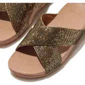 Original Brands FitFlop Lulu Cross Slide - Glitterball Altgold GOLD 38
