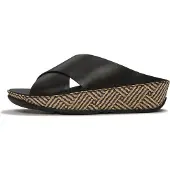 Original Brands Sandalen Lulu Lux Graphic-Weave Leather Cross Slides Damen Black-Schuhgröße 37