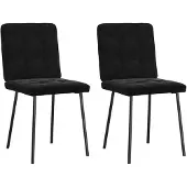 vidaXL Esszimmerstühle 2 Stk. Schwarz Samt