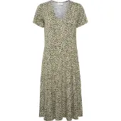 Kaffe Midikleid "Damen Kleid KAmolly", Damen, Gr. S, N-Gr, grün (grape leaf, tapioca flower), Obermaterial: 95% Viskose LENZING ECOVERO CV LenzEcov. 5% Elasthan EL., Kleider Midikleid
