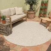 NATURL. In- & Outdoor Teppich Rund - Costa Beige Ø 100 cm