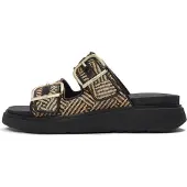 Original Brands FITFLOP FitFlop Gen-FF Buckle Graphic-Weave Two-Bar Slides SCHWARZ 40
