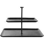 Asa selection Etagere Wood Black 2-Tiered Rectangular Black Black 25 cm