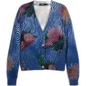 Desigual Strickjacke 26SWJF19 Blau Regular Fit