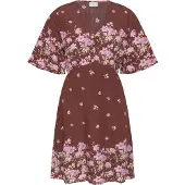 Kaffe Midikleid "Damen Kleid KArosine", Damen, Gr. 34, N-Gr, braun (henna border flower), Obermaterial: 88% Viskose CV. 12% Polyamid PA., Kleider Midikleid