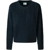 Pepe Jeans für Damen. PL7000019 Candide marineblauer Pullover (M), Lässig, Baumwolle