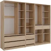 Vicco Kleiderschrank Elmo Sonoma 100 x 200 cm 3er Set, Model 61353