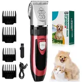 INF Pet Elektrische Haarschneidemaschine Set Keramikklinge Rot für Hunde & Katzen
