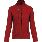 Kariban Damen Fleecejacke Outdoor Zipper Micro Fleece Full Zip, Größe:3XL, Farbe:Rote Melange