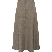 Kaffe Midirock "Damen Rock KAelyah", Damen, Gr. 46, beige (beige, schwarz petit houndstoot), Obermaterial: 69% Polyester PES. 29% Viskose CV. 2% Elasthan EL., Röcke Midirock
