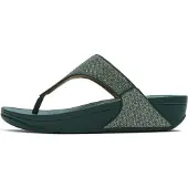 FitFlop Flip Flops Lulu Shimmerglitz Toe-Post Sandals Damen Sea Green-Schuhgröße 39
