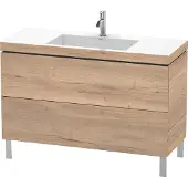 Duravit Waschtischunterschrank c-bonded L-Cube 120x48cm, 1 HL, Ei marm., 2 Ausz., steh.