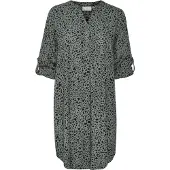 Kaffe Midikleid "Damen Kleid KAmarana", Damen, Gr. 46, N-Gr, schwarz (balsam grün, schwarz leo), Obermaterial: 100% Viskose LENZING ECOVERO CV LenzEcov., Kleider Midikleid