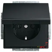 ABB BUSCH JAEGER Steckdose SCHUKO 20 EUK-885 Klappdeckel schwarz matt