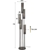 Hoyz Hoyz-Kollektion – Stehleuchte 5L, abgestuftes Rohrgeflecht – Artic Black