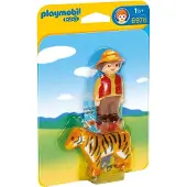 Playmobil 1.2.3 Wildhüter mit Tiger, 1,5 Jahr(e), Mehrfarbig, Kunststoff
