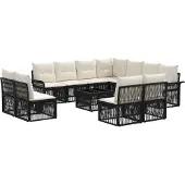 vidaXL Gartensofa-set 12 pcs Schwarz Poly-Rattan