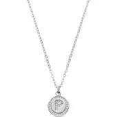 Luxenter Rhodium plattierte Brillant-Zirkonia Halskette - Alphabet