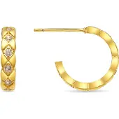 Luxenter Ohrringe mit glänzendem 18k Gold Finish Zirkonia - Efla