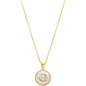 Luxenter -Halskette aus weißem Perlmutt in 18 Karat Gelbgold - Alphabet