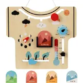 Northix Montessori-Holzkalender - Jahreszeiten, Wetter, Mondphasen