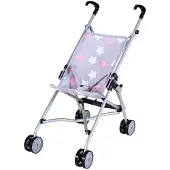 Knorrtoys Puppenbuggy Sim - "star grey pink"