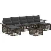 vidaXL Gartensofa-set 8 pcs Grau Poly-Rattan