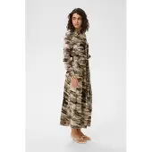 Kaffe Midikleid "Damen Kleid KAkeri", Damen, Gr. 38, N-Gr, beige (feather grau abstract), Obermaterial: 50% Viskose CV. 50% Viskose LENZING ECOVERO CV LenzEcov., Kleider Midikleid