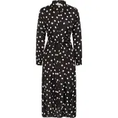 Kaffe Midikleid "Damen Kleid KAoline", Damen, Gr. 36, N-Gr, schwarz (schwarz with chalk dot), Obermaterial: 50% Viskose CV. 50% Viskose LENZING ECOVERO CV LenzEcov., Kleider Midikleid