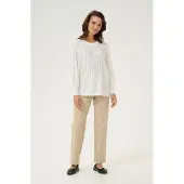 Kaffe Langarm-Bluse Regular fit Chalk white