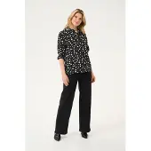 Kaffe Kurzarm-Bluse Regular fit Black/White Abstract Print black white