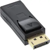 InLine DisplayPort Adapter, DP ST auf HDMI BU, 4K2K, mit Audio, schwarz, DisplayPort male, HDMI, Männlich, Weiblich, Schwarz, 12 g
