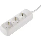Hama 00030528, 3 AC-Ausgänge, 230 V, 50 Hz, 3500 W, Weiß, 1,4 m