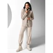 MADELEINE Weiche Wolljacke mit Reißverschluss in cappuccino / melange | Gr.: 36