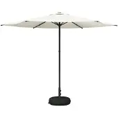 vidaXL Garten-Schirm mit Fuß 300 x 300 cm Polyester Rechtwinklig Creme