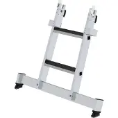 MUNK Günzburger Steigtechnik Stufen-Glasreinigerleiter Unterteil mit nivello-Traverse und clip-step R13 2 Stufen - 012014