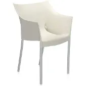 Kartell Armlehnstuhl Dr. No wachsweiss weiß, Designer Philippe Starck, 51.5x78.5x66 cm