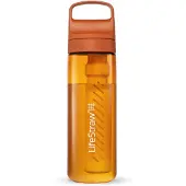 LifeStraw Go Kyoto Orange GO-650ML-ORG BPA-Free Plastic, Wasserflasche mit 2-Stage Filter, 650 ml