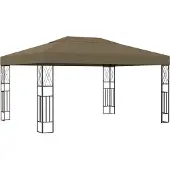 The Living Store Pavillon 3x4 m Taupe Stoff