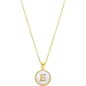 Luxenter -Halskette aus weißem Perlmutt in 18 Karat Gelbgold - Alphabet