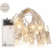 Feilicious Foto LED Lichterkette Batteriebetrieben, mit Klammern, Lichterkette warmweiß, E0206 1,5m