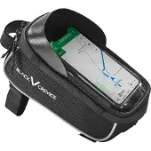 Black Crevice - Tube Bag Fahrradtasche/Rahmentasche - wasserdicht - 18x8x10cm