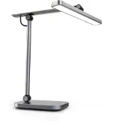 Unilux PURELINE LED Schreibtischleuchte, dimmbar, 3000K/4000K/5700K, Helligkeitssensor, Gelenkarm, metallgrau