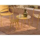 Vente-unique Garten-Beistelltische - Metall - Senfgelb - MIRMANDE von MYLIA