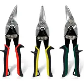 CCLIFE Blechscheren Set 250mm Linker Rechter und Gerader Schnitt 3tlg