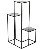 HowHomely Blumenbeet modern schwarzer Ständer 85 cm LOFT