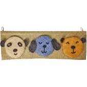 Rice - Raffia Wall Hanger with Animal Face Pockets