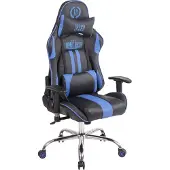 CLP Gaming Bürostuhl Limit XM Kunstleder mit Massagefunktion schwarz/blau