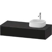 Duravit Zencha Konsolenwaschtischunterbau, 1300x550mm,1 Auszug, 1 Ausschnitt rechts, ZE4812R63800000, Farbe: Front: Schwarz Linienstruktur (Glas)/Korpus: Graphit supermatt